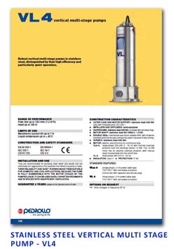 21 Pedrollo Stainless Steel Vertical Multi Stage Pump - VL4