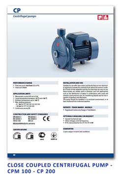 5 Pedrollo Close Coupled Centrifugal Pump - CPm 100 - CP 200